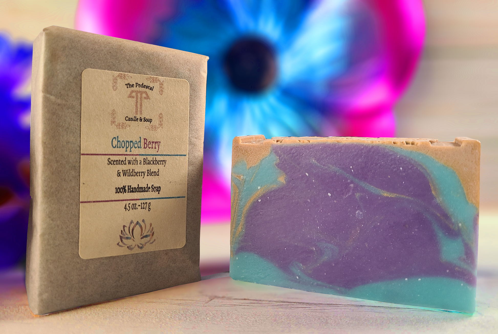 Chopped Berry Handmade Soap, Front Packet